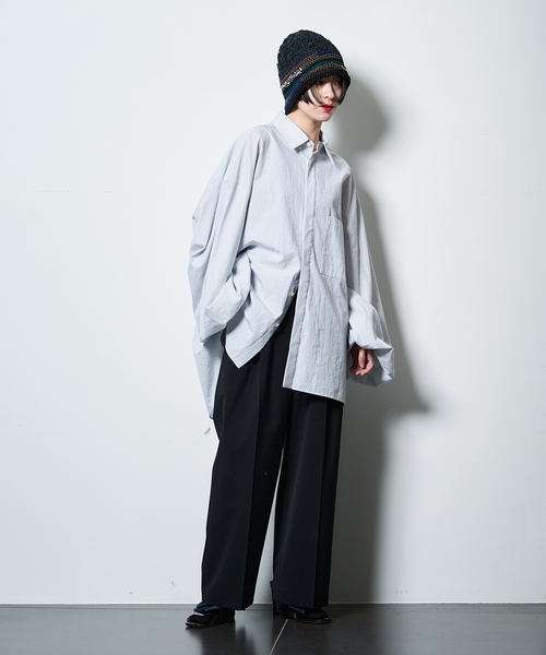 CITYSHOP（シティーショップ）の「《追加2》BALLOON CUFF シャツ（シャツ/ブラウス・レディース・ホワイト/ブルー・FREE）」の7枚目の写真