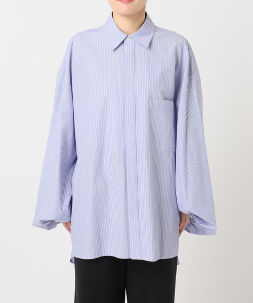 CITYSHOP（シティーショップ）の「《追加2》BALLOON CUFF シャツ（シャツ/ブラウス・レディース・ホワイト/ブルー・FREE）」の12枚目の写真