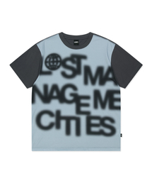BLUR LETTERING COLOR BLOCK TEE charcoal