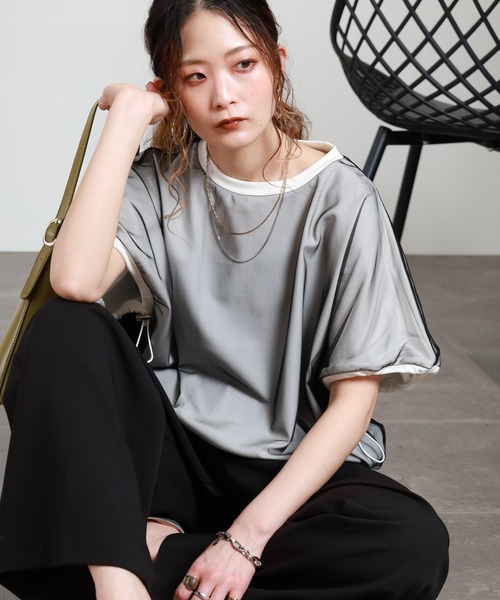 オーバーチュールレースボックスプルオーバー 半袖（Tシャツ 