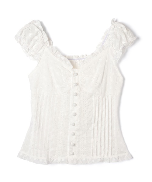 M DOLLY(エムドリー)の「Cotton lace belle tops / コットンレースベルトップス(シャツ/ブラウス・レディース・ホワイト/グレー・FREE)」の19枚目の写真