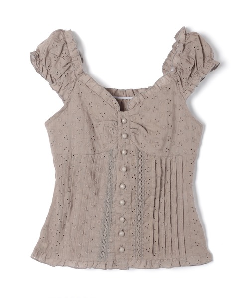 M DOLLY(エムドリー)の「Cotton lace belle tops / コットンレースベルトップス(シャツ/ブラウス・レディース・ホワイト/グレー・FREE)」の20枚目の写真