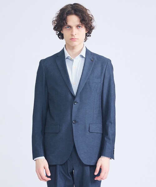 ABAHOUSE（アバハウス）の「【セットアップ対応】スーパーストレッチ リネンジャケット/ FLEX JACKET（セットアップ・メンズ・ネイビー/ライトブラウン・44/46/48/50）」の4枚目の写真