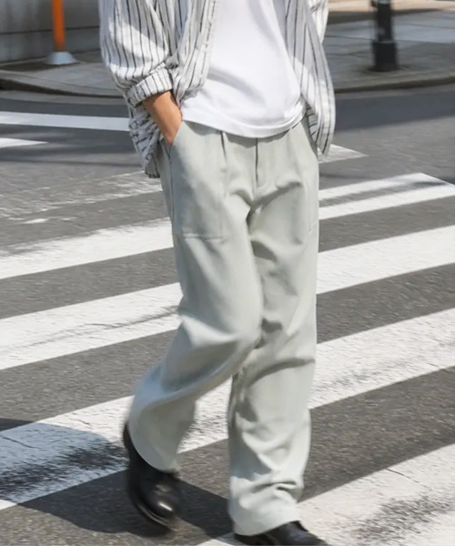 KRUXH(クルクス)の「エッセンシャルトゥイルセミワイドパンツセージグリーン(その他パンツ・レディース・その他・1/2/3)」の1枚目の写真