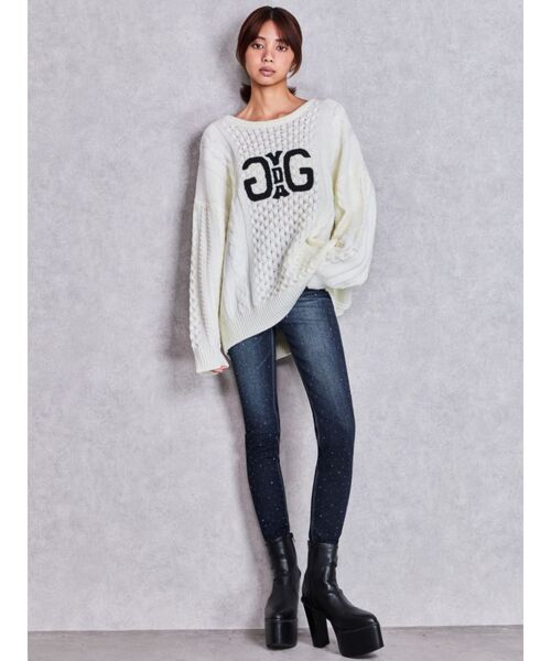 GYDA(ジェイダ)の「ハイウエストbijouスキニーデニムパンツ(デニムパンツ・レディース・インディゴブルー/ライトブルー/ブラック/ダークネイビー・SMALL/X-SMALL/MEDIUM)」の15枚目の写真