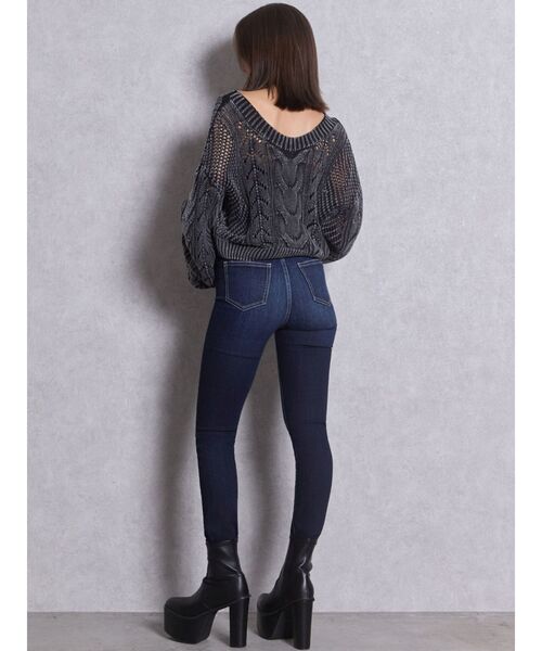 GYDA(ジェイダ)の「ハイウエストbijouスキニーデニムパンツ(デニムパンツ・レディース・インディゴブルー/ライトブルー/ブラック/ダークネイビー・SMALL/X-SMALL/MEDIUM)」の20枚目の写真