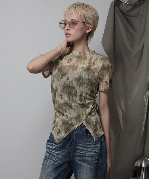 Ulysses(ユリシス)の「裾アシメラインストーンカットソー(Tシャツ/カットソー・レディース・グレー/ベージュ・F)」の12枚目の写真