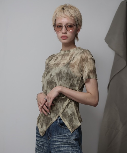 Ulysses(ユリシス)の「裾アシメラインストーンカットソー(Tシャツ/カットソー・レディース・グレー/ベージュ・F)」の13枚目の写真