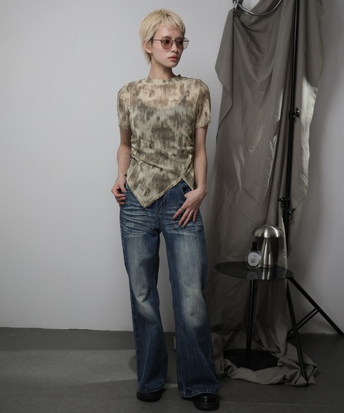 Ulysses(ユリシス)の「裾アシメラインストーンカットソー(Tシャツ/カットソー・レディース・グレー/ベージュ・F)」の16枚目の写真
