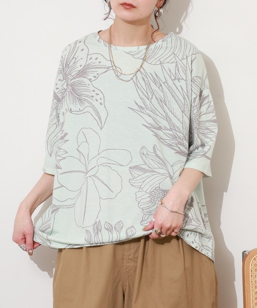 FUNALIVE（ファンアライブ）の「ドルマン半袖Tシャツ 26SS（Tシャツ/カットソー・レディース・オフホワイト/ネイビー/ミント・FREE）」の19枚目の写真