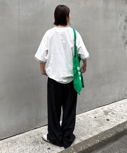CIAOPANIC TYPY(チャオパニックティピー)の「【UNISEX】【汗シミ防止】レイヤードライクヘンリーTEE(Tシャツ/カットソー・メンズ・ベージュ/カーキ/ブラック/ホワイト・LARGE/MEDIUM)」の15枚目の写真