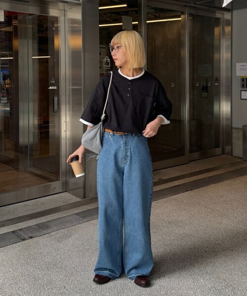 CIAOPANIC TYPY(チャオパニックティピー)の「【UNISEX】【汗シミ防止】レイヤードライクヘンリーTEE(Tシャツ/カットソー・メンズ・ベージュ/カーキ/ブラック/ホワイト・LARGE/MEDIUM)」の20枚目の写真