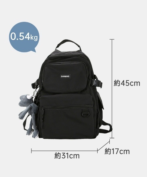 SEU(エスイーユー)の「【2WAY仕様】撥水加工×軽量0.54kg 多収納2層式PC対応ユニセックスバックパック(バックパック/リュック・レディース・ホワイト/ブラック・フリー)」の10枚目の写真