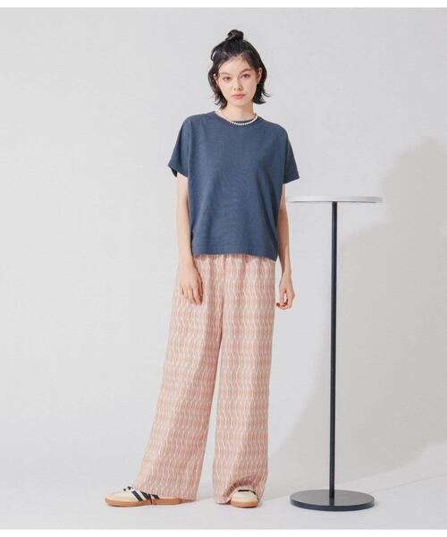 Park Slope NEWYORKER（パークスロープニューヨーカー）の「【ドライタッチ・着映え】クルーネックニットTシャツ（ニット/セーター・レディース・ブラック/ダークグレー/ホワイト・FREE）」の6枚目の写真