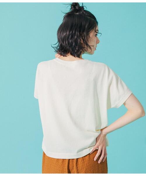 Park Slope NEWYORKER（パークスロープニューヨーカー）の「【ドライタッチ・着映え】クルーネックニットTシャツ（ニット/セーター・レディース・ブラック/ダークグレー/ホワイト・FREE）」の14枚目の写真