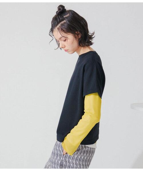 Park Slope NEWYORKER（パークスロープニューヨーカー）の「【ドライタッチ・着映え】クルーネックニットTシャツ（ニット/セーター・レディース・ブラック/ダークグレー/ホワイト・FREE）」の20枚目の写真