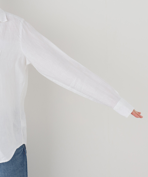 Frank&Eileen（フランクアンドアイリーン）の「Frank&Eileen/フランク＆アイリーン WASHED LINEN シャツ（シャツ/ブラウス・レディース・ホワイト・X-SMALL）」の4枚目の写真