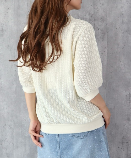 CECIL McBEE(セシルマクビー)の「カットジャガードプルオーバー(ニット/セーター・レディース・アイボリー/ブラック・MEDIUM/LARGE)」の8枚目の写真