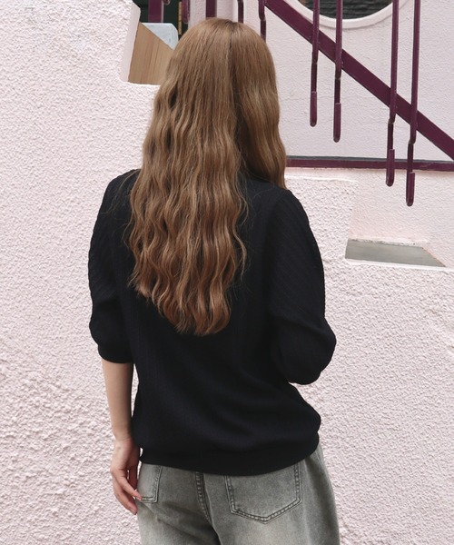 CECIL McBEE(セシルマクビー)の「カットジャガードプルオーバー(ニット/セーター・レディース・アイボリー/ブラック・MEDIUM/LARGE)」の13枚目の写真