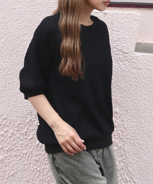 CECIL McBEE(セシルマクビー)の「カットジャガードプルオーバー(ニット/セーター・レディース・アイボリー/ブラック・MEDIUM/LARGE)」の12枚目の写真