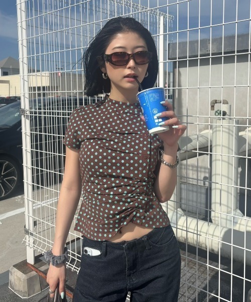 JEANASIS(ジーナシス)の「【kokona×25quee企画】ドットデザインプルオーバー/841184(Tシャツ/カットソー・レディース・ブラウン系その他/ネイビー系・FREE)」の3枚目の写真