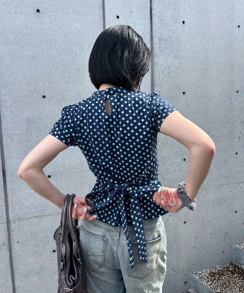JEANASIS(ジーナシス)の「【kokona×25quee企画】ドットデザインプルオーバー/841184(Tシャツ/カットソー・レディース・ブラウン系その他/ネイビー系・FREE)」の11枚目の写真