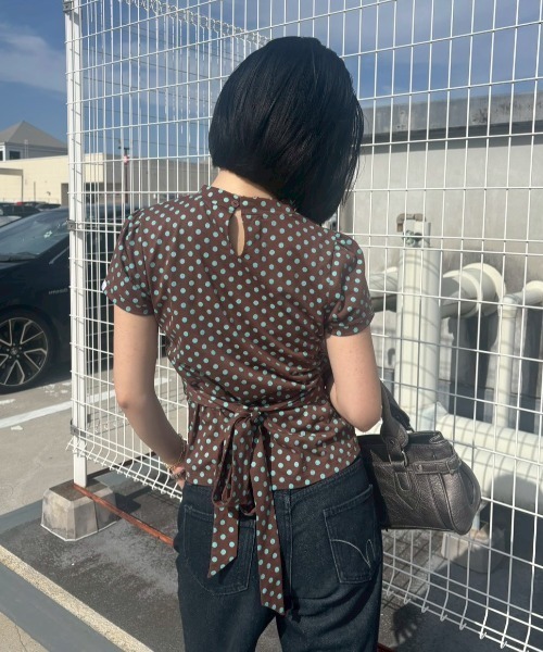 JEANASIS(ジーナシス)の「【kokona×25quee企画】ドットデザインプルオーバー/841184(Tシャツ/カットソー・レディース・ブラウン系その他/ネイビー系・FREE)」の5枚目の写真