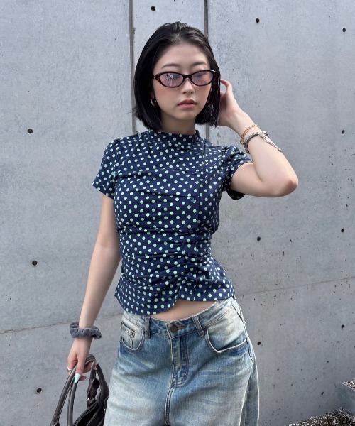 JEANASIS(ジーナシス)の「【kokona×25quee企画】ドットデザインプルオーバー/841184(Tシャツ/カットソー・レディース・ブラウン系その他/ネイビー系・FREE)」の9枚目の写真