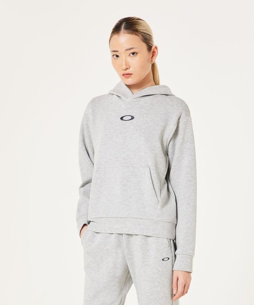 OAKLEY(オークリー)の「オークリー RADIANT QD FLEECE HOODIE 9.0/フーディー/スポーツ・トレーニング/UPF50+/OAKLEY(パーカー・レディース・ライトグレー/ブラック・L/XS/S/M)」の2枚目の写真