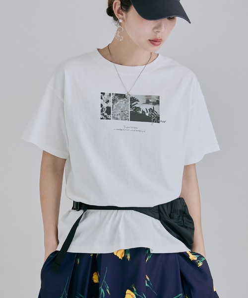 etoll.(エトル)の「フォトプリントクルーネックTシャツ(Tシャツ/カットソー・レディース・ホワイト系3/ホワイト系1/ホワイト系2・FREE)」の1枚目の写真