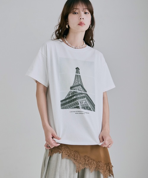 etoll.(エトル)の「フォトプリントクルーネックTシャツ(Tシャツ/カットソー・レディース・ホワイト系3/ホワイト系1/ホワイト系2・FREE)」の2枚目の写真