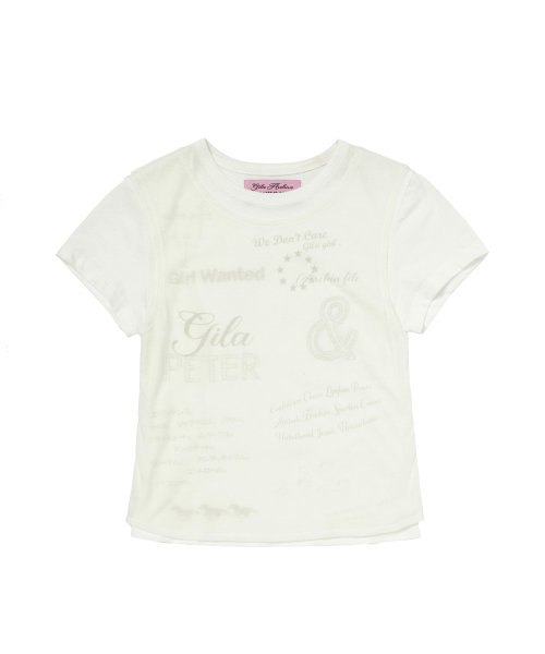 GILAARCHIVE（ギラアーカイブ）の「LAYERED DOODLE SHEER CROP T-SHIRTS_IVORY（Tシャツ/カットソー・レディース・その他・FREE）」の5枚目の写真