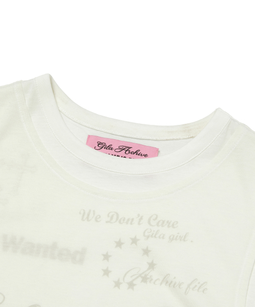 GILAARCHIVE（ギラアーカイブ）の「LAYERED DOODLE SHEER CROP T-SHIRTS_IVORY（Tシャツ/カットソー・レディース・その他・FREE）」の7枚目の写真