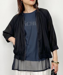 PICCIN（ピッチン）の「【WEB限定】麻調シアーニット切り替えラグランブルゾン（ブルゾン）」