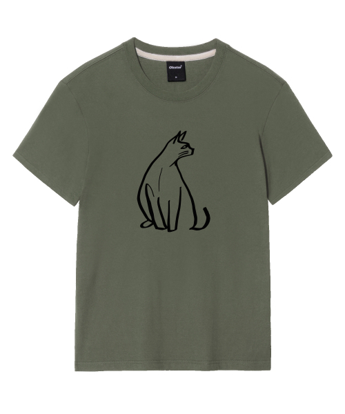 OKSTAR(オクスター)の「図面猫の半袖(Tシャツ/カットソー・レディース・ライトグレー/ネイビー/ダークグレー/ホワイト/クリーム/ブラック/ライトベージュ/カーキ/ダークグリーン/ダークブルー/グレー・LARGE/X-LARGE/2XL/3XL/4XL/SMALL/MEDIUM)」の22枚目の写真