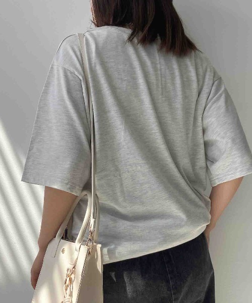 AS KNOW AS plus(アズノゥアズプラス)の「〇ヘンリーネック フロントロゴビッグサイズTシャツ【UNISEX ITEM】(Tシャツ/カットソー・レディース・オートミール/ブラック/ダークグリーン・FREE)」の7枚目の写真