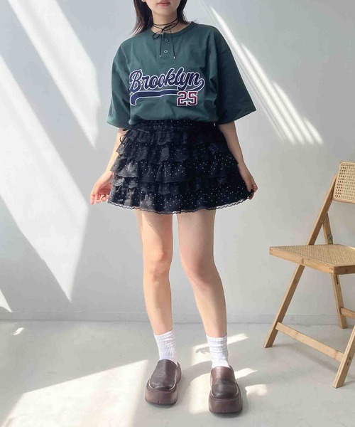 AS KNOW AS plus(アズノゥアズプラス)の「〇ヘンリーネック フロントロゴビッグサイズTシャツ【UNISEX ITEM】(Tシャツ/カットソー・レディース・オートミール/ブラック/ダークグリーン・FREE)」の18枚目の写真