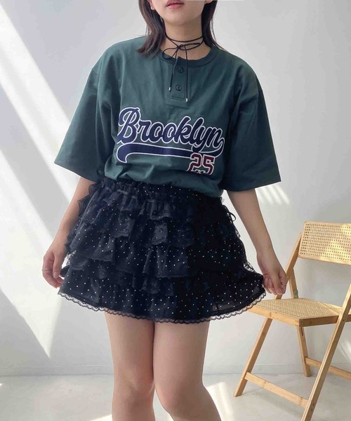 AS KNOW AS plus(アズノゥアズプラス)の「〇ヘンリーネック フロントロゴビッグサイズTシャツ【UNISEX ITEM】(Tシャツ/カットソー・レディース・オートミール/ブラック/ダークグリーン・FREE)」の13枚目の写真