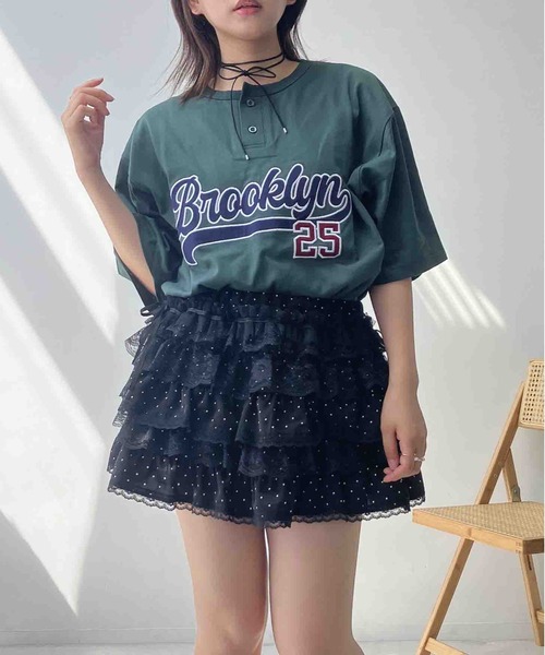 AS KNOW AS plus(アズノゥアズプラス)の「〇ヘンリーネック フロントロゴビッグサイズTシャツ【UNISEX ITEM】(Tシャツ/カットソー・レディース・オートミール/ブラック/ダークグリーン・FREE)」の15枚目の写真