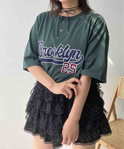 AS KNOW AS plus(アズノゥアズプラス)の「〇ヘンリーネック フロントロゴビッグサイズTシャツ【UNISEX ITEM】(Tシャツ/カットソー・レディース・オートミール/ブラック/ダークグリーン・FREE)」の11枚目の写真
