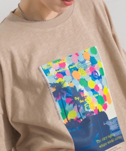 Figgle（フィグル）の「カラフル リゾート フォト TEE（Tシャツ/カットソー・レディース・ベージュ/オフホワイト・FREE）」の14枚目の写真