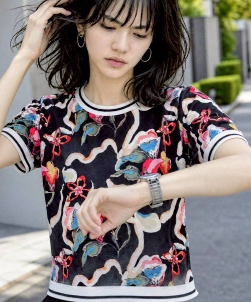 花柄Tシャツ（Tシャツ/カットソー）｜KAMINARI_TOKIO（カミナリトキオ