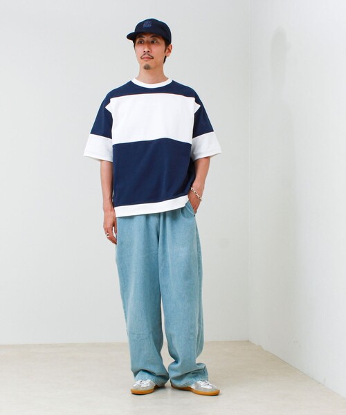 GLOSTER(グロスター)の「【バックプリントが映える】切り替え GOODNESS オーバーストライプ Tシャツ(Tシャツ/カットソー・メンズ・ブラック系その他/グリーン系その他/ブルー系その他・L/M/S)」の22枚目の写真