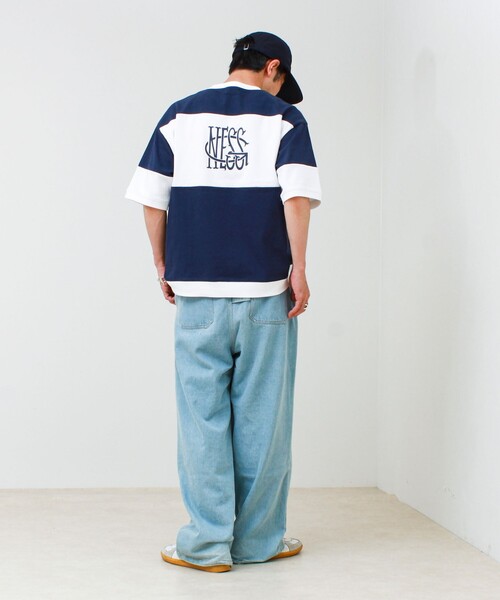 GLOSTER(グロスター)の「【バックプリントが映える】切り替え GOODNESS オーバーストライプ Tシャツ(Tシャツ/カットソー・メンズ・ブラック系その他/グリーン系その他/ブルー系その他・L/M/S)」の21枚目の写真