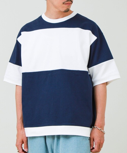 GLOSTER(グロスター)の「【バックプリントが映える】切り替え GOODNESS オーバーストライプ Tシャツ(Tシャツ/カットソー・メンズ・ブラック系その他/グリーン系その他/ブルー系その他・L/M/S)」の19枚目の写真