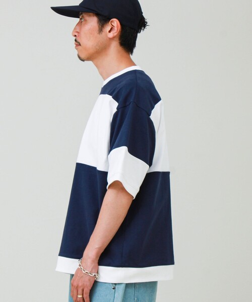 GLOSTER(グロスター)の「【バックプリントが映える】切り替え GOODNESS オーバーストライプ Tシャツ(Tシャツ/カットソー・メンズ・ブラック系その他/グリーン系その他/ブルー系その他・L/M/S)」の18枚目の写真