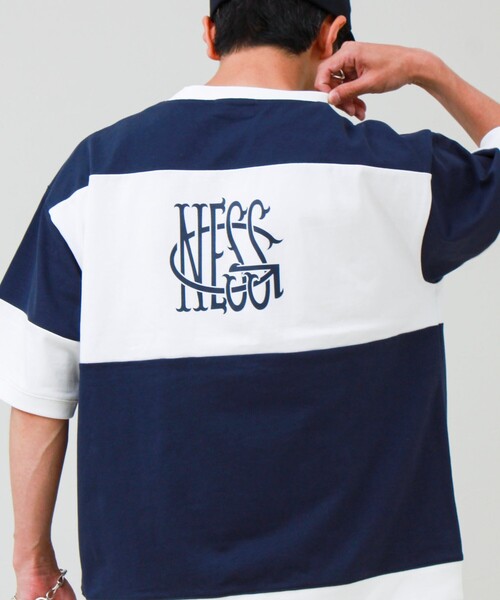 GLOSTER(グロスター)の「【バックプリントが映える】切り替え GOODNESS オーバーストライプ Tシャツ(Tシャツ/カットソー・メンズ・ブラック系その他/グリーン系その他/ブルー系その他・L/M/S)」の17枚目の写真