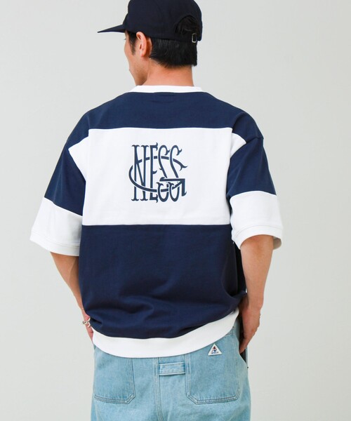 GLOSTER(グロスター)の「【バックプリントが映える】切り替え GOODNESS オーバーストライプ Tシャツ(Tシャツ/カットソー・メンズ・ブラック系その他/グリーン系その他/ブルー系その他・L/M/S)」の16枚目の写真