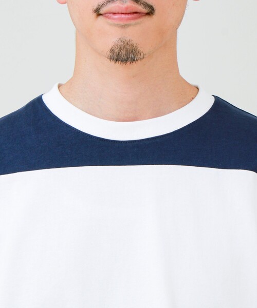 GLOSTER(グロスター)の「【バックプリントが映える】切り替え GOODNESS オーバーストライプ Tシャツ(Tシャツ/カットソー・メンズ・ブラック系その他/グリーン系その他/ブルー系その他・L/M/S)」の15枚目の写真