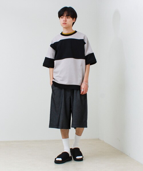 GLOSTER(グロスター)の「【バックプリントが映える】切り替え GOODNESS オーバーストライプ Tシャツ(Tシャツ/カットソー・メンズ・ブラック系その他/グリーン系その他/ブルー系その他・L/M/S)」の12枚目の写真